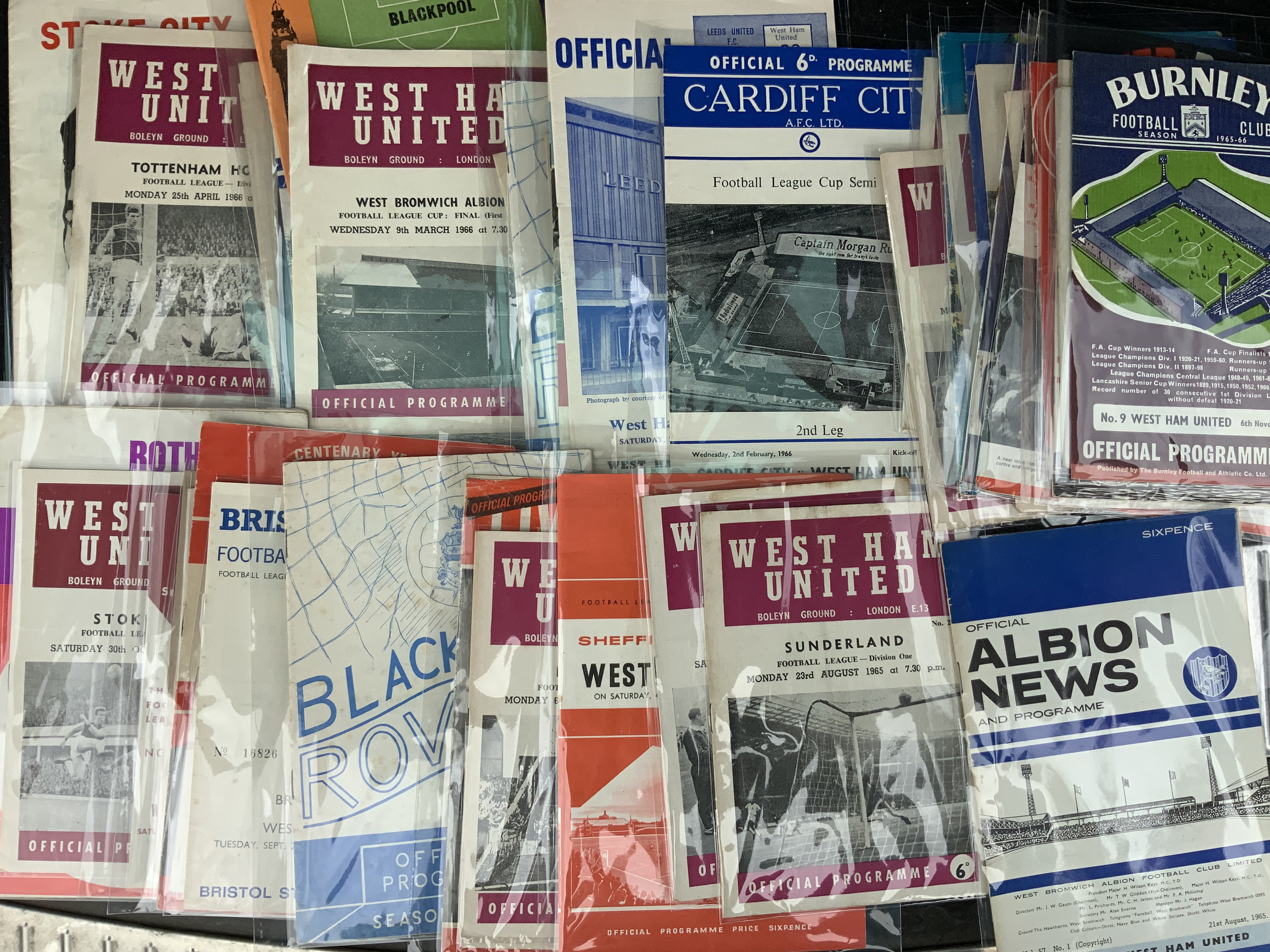 Football programmes featuring Bobby Moore