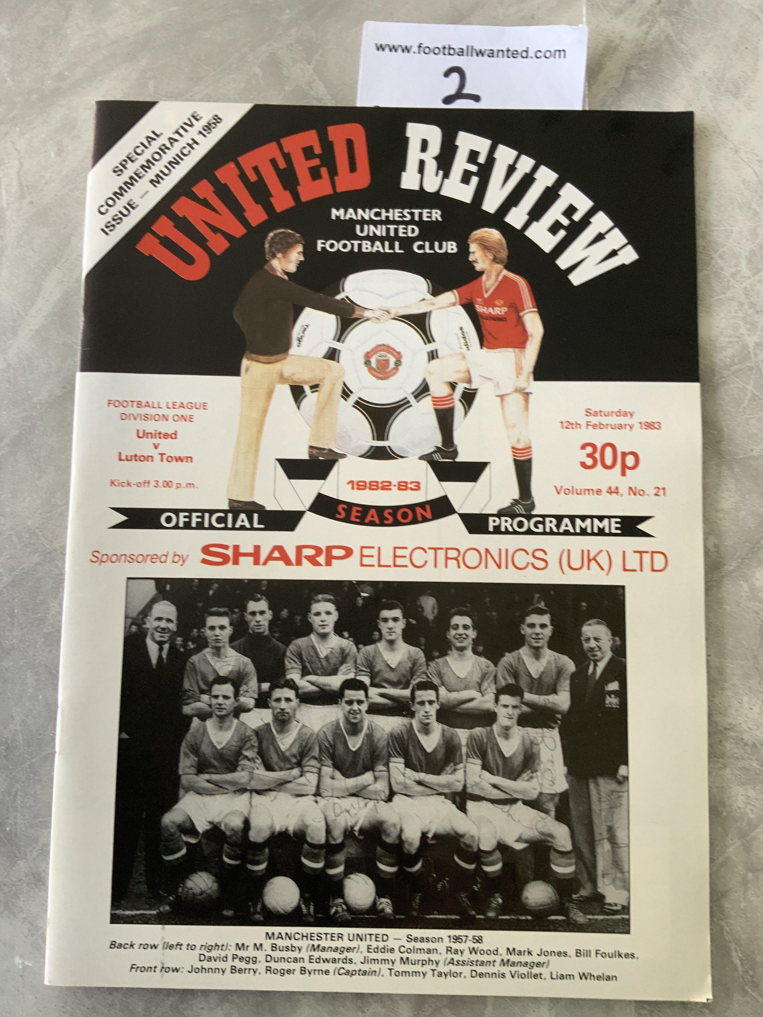 A football programme featuring a postponed match