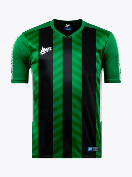 Green and Black Stripes Football Kit
