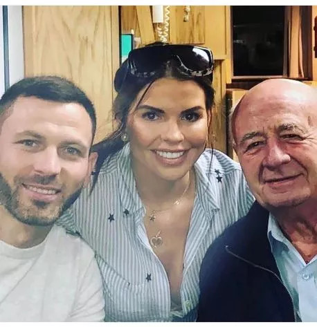 Allan Bardsley with Phil and Tanya, capturing a moment of family connection and warmth, reflective of Allan's role in their lives.