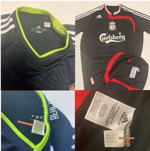 Adidas label codes for two shirts