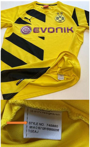 Product codes for Puma football shirts