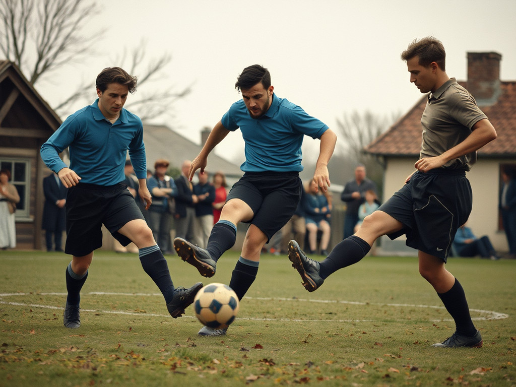 AI generated image of 19th-century footballers