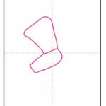 Initial torso and top leg shape for drawing a football player