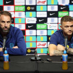 Gareth Southgate and Kieran Trippier at Hampden Park