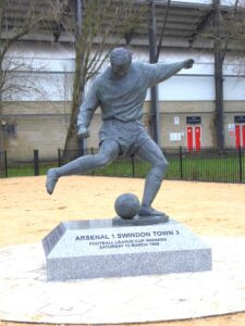 Don Rogers Footballing Legend - don rogers statue at Swindon