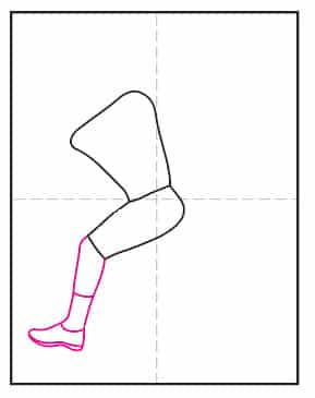 Refining the leg of the football player drawing