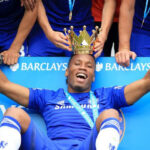 Chelsea legend Didier Drogba scoring a goal
