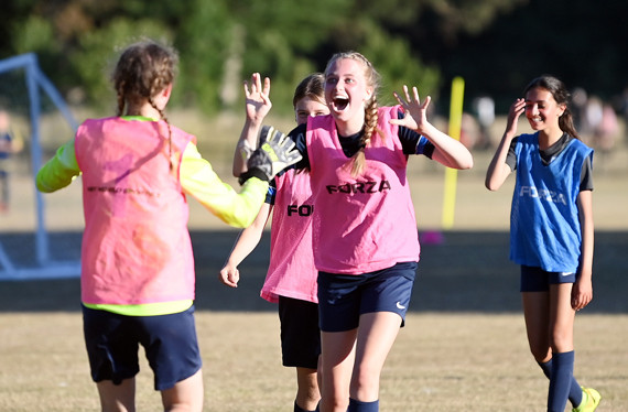 Girls celebrating
