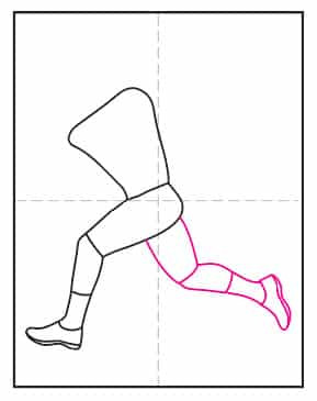Drawing the back leg of a football player