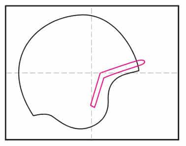 Drawing the face mask support
