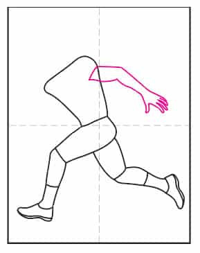 Adding the extended arm to the torso of the football player
