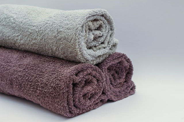 Pile of rolled up towels.