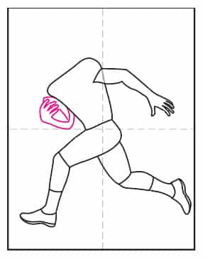Drawing the arm holding the football