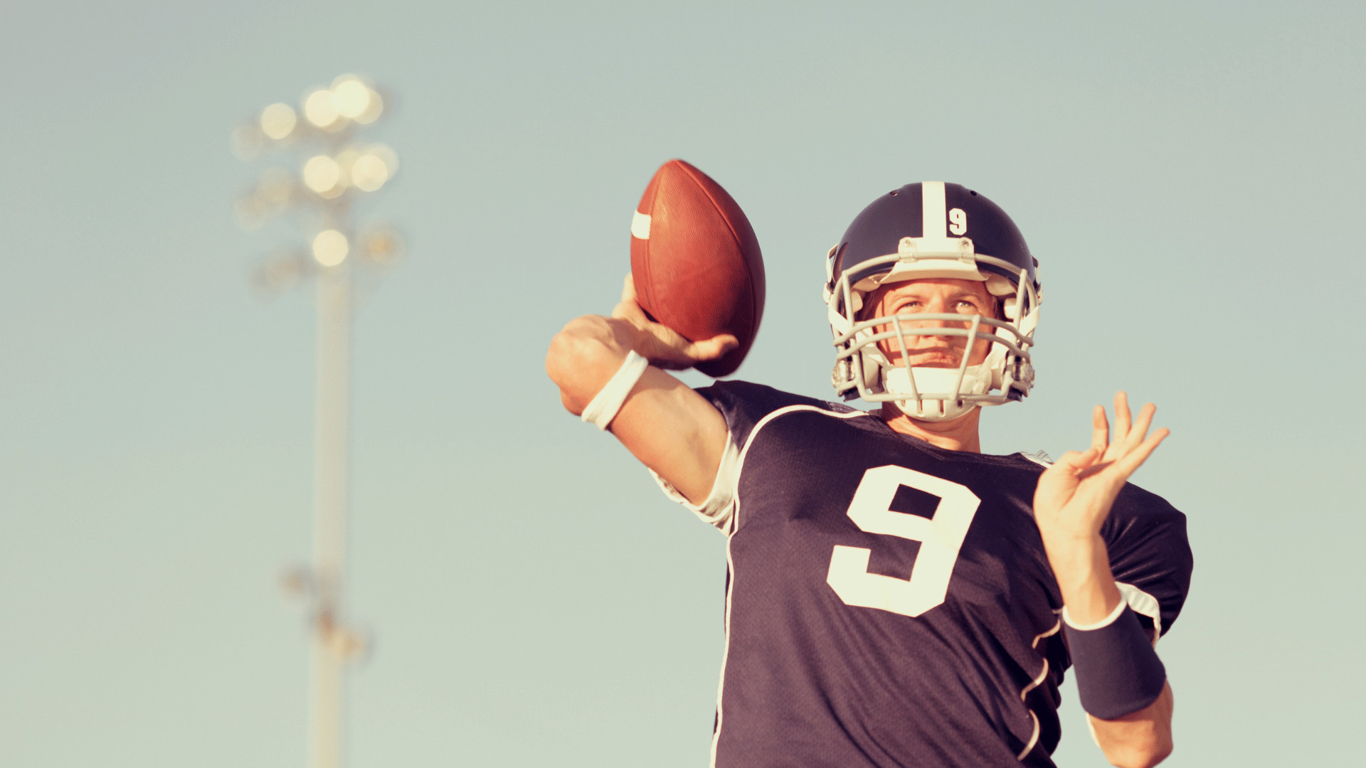 QB throwing a football