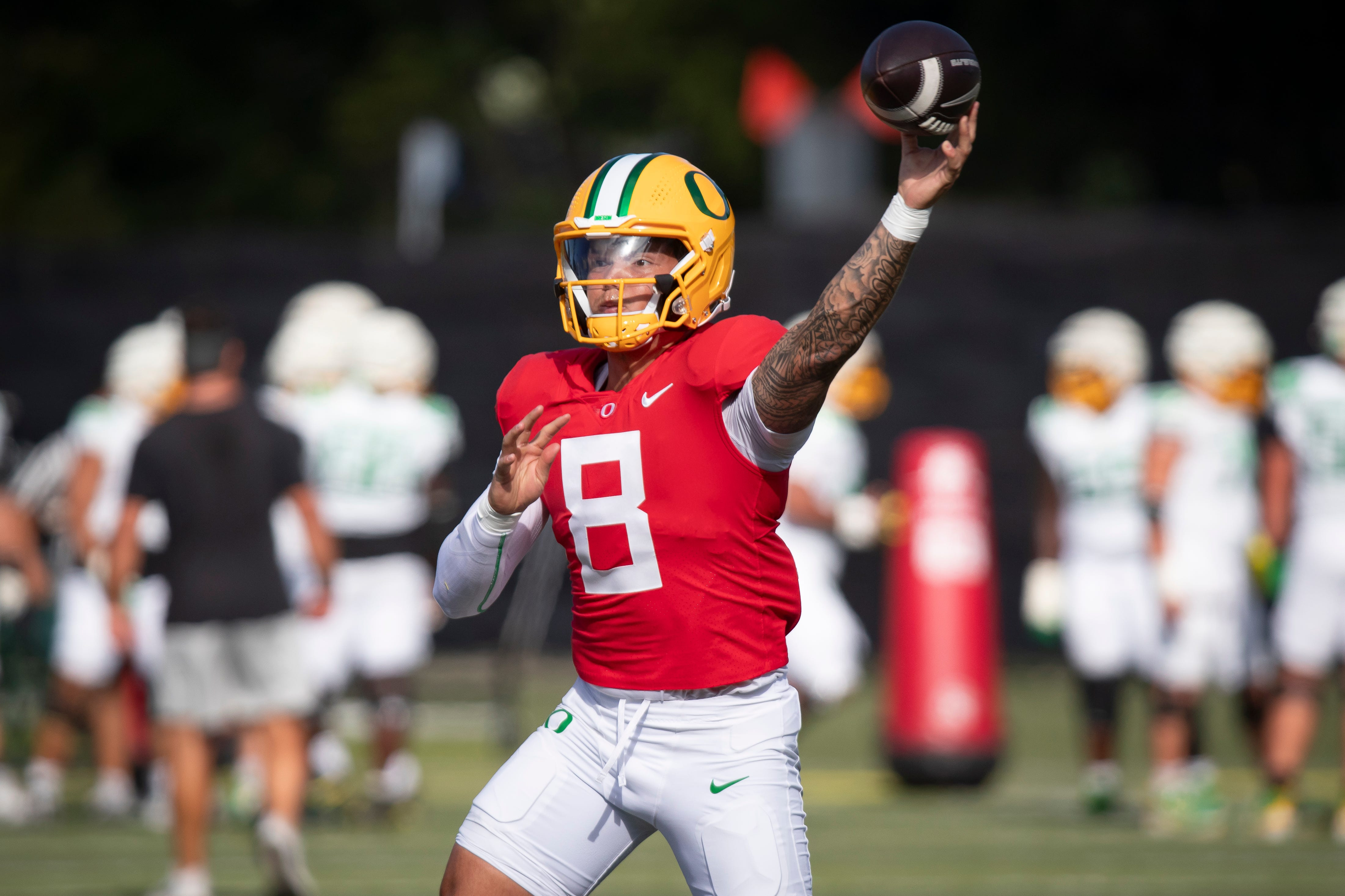Oregon quarterback Dillon Gabriel talks Boise State matchup