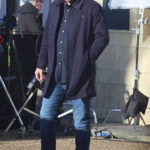 Danny Dyer looked hard at work on Monday as he filmed scenes for The Football Factory sequel, two decades after the original