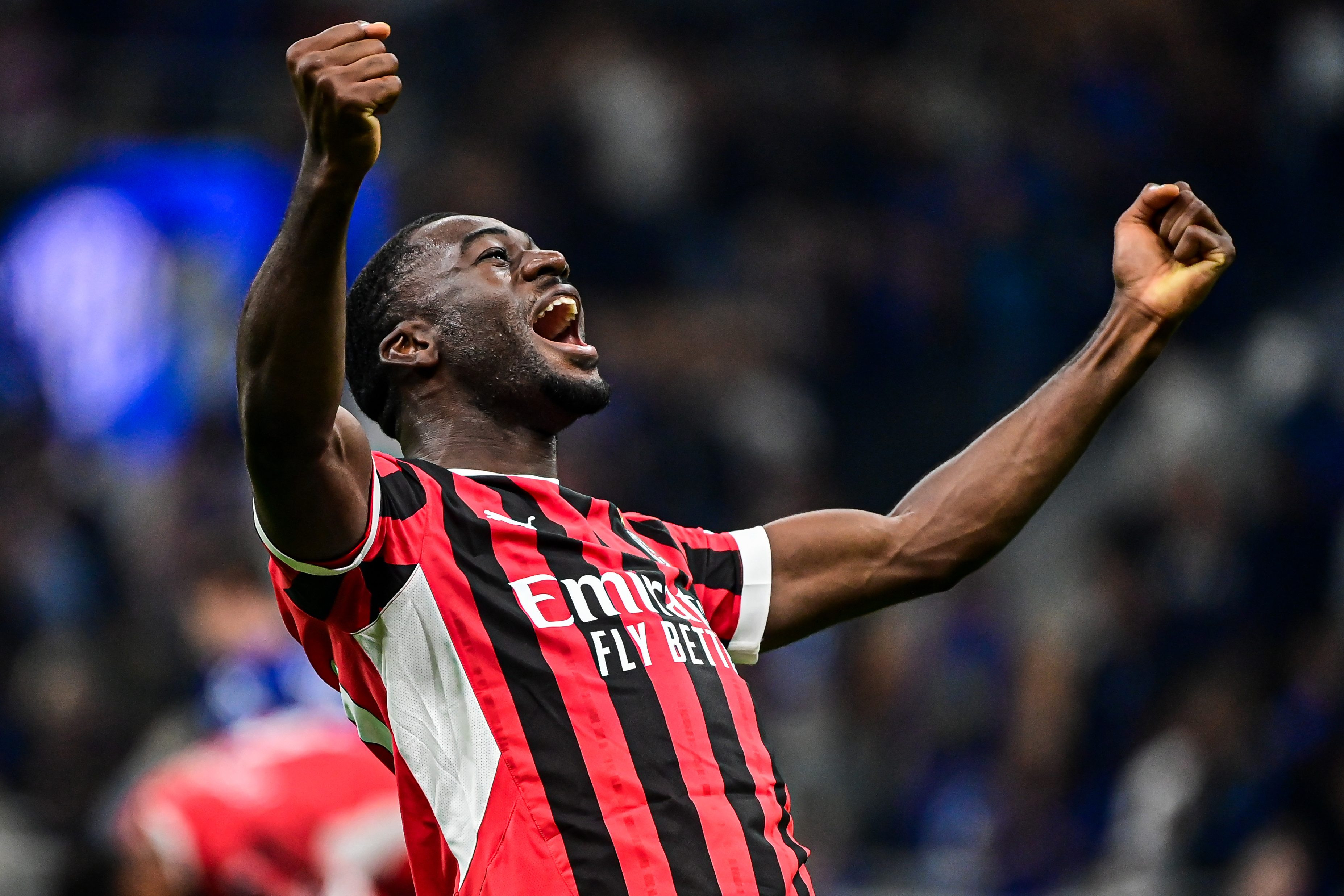 Youssouf Fofana celebrates a goal for AC Milan