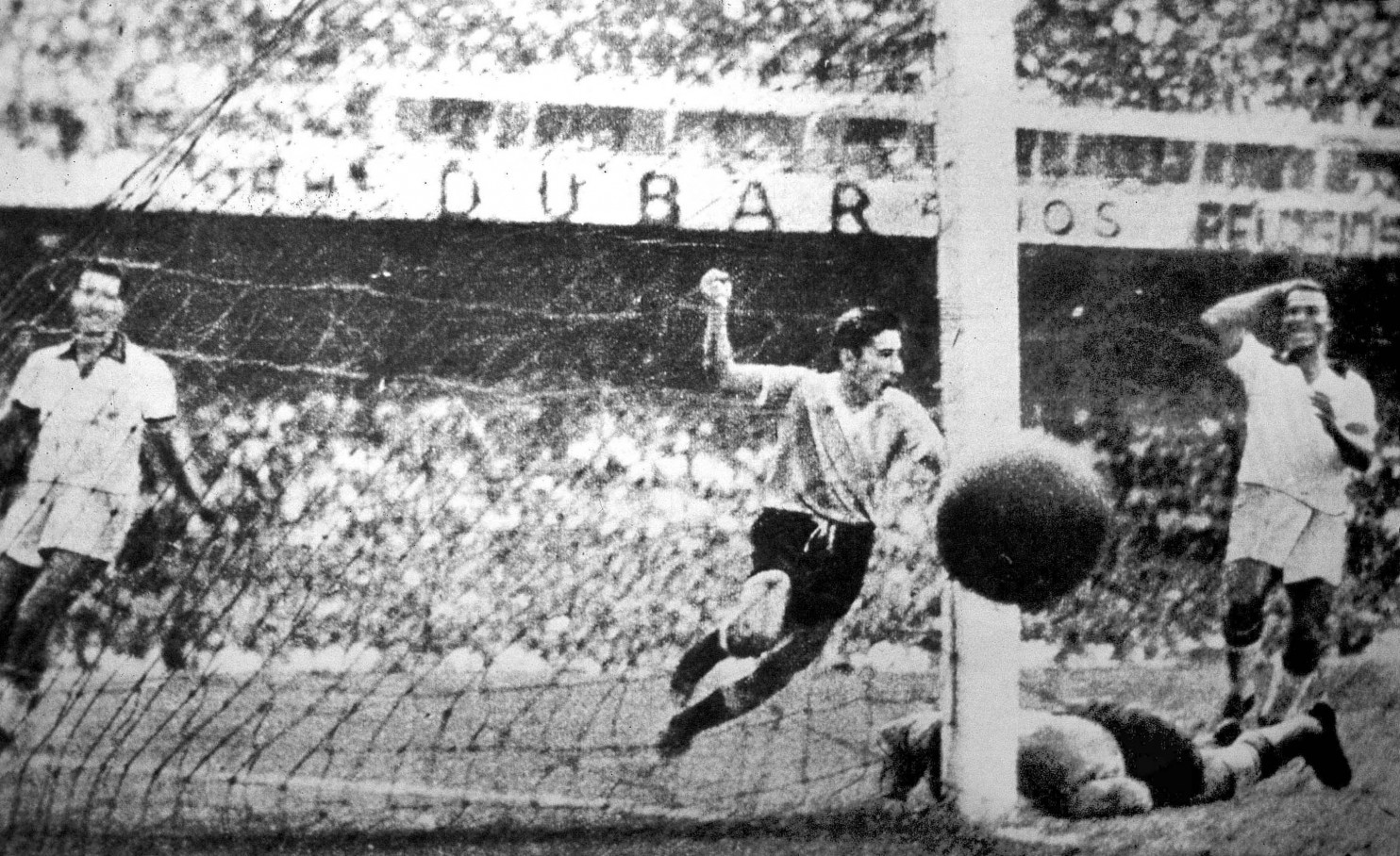 José Batista's red card in the 1986 World Cup, symbolizing Uruguay's descent into cynical play.