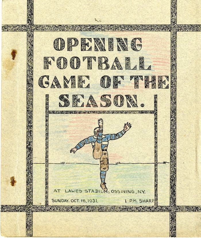 A program for a Black Sheep football game, comprised of prisoners at Sing Sing Prison