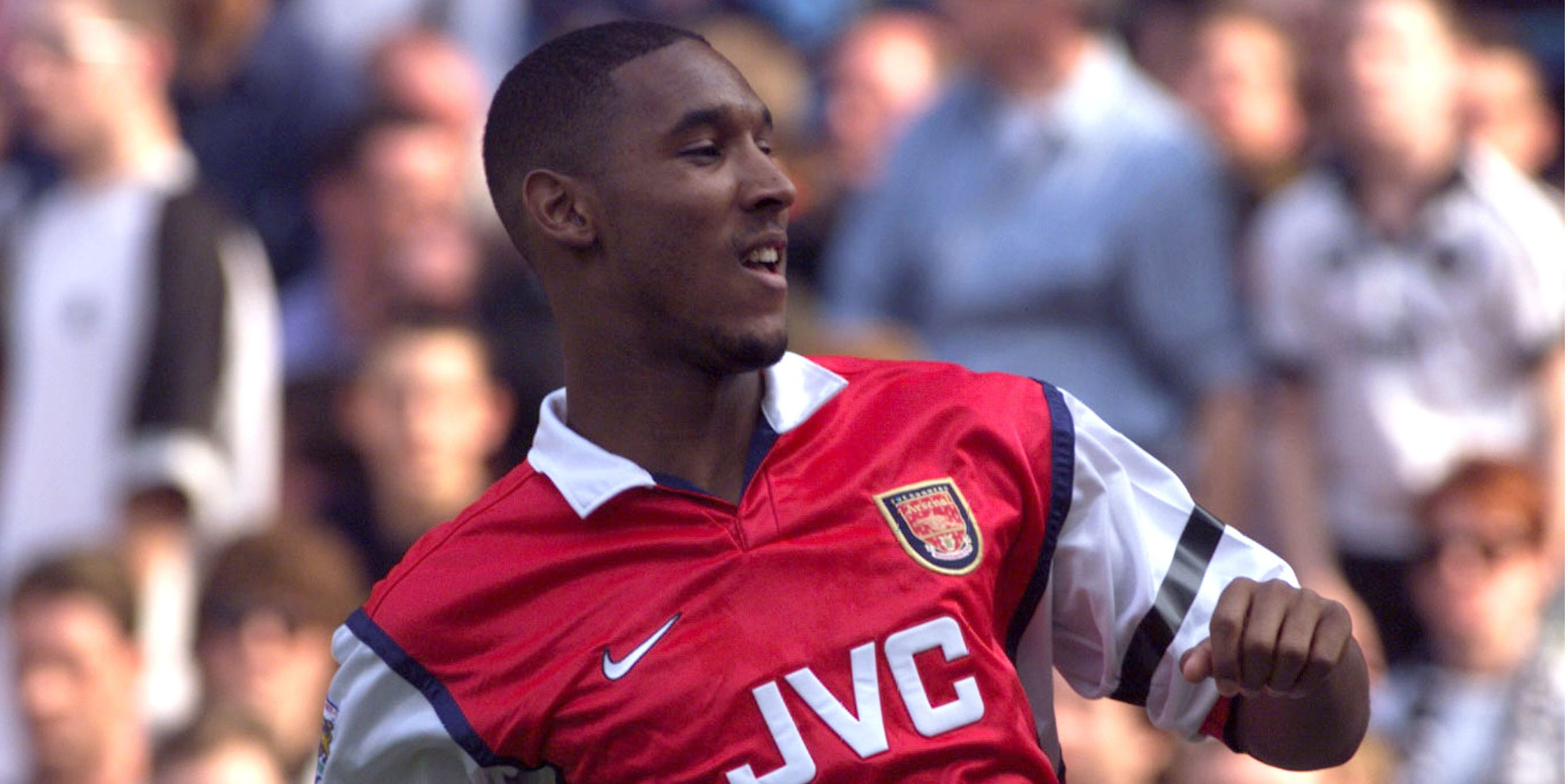 Nicolas Anelka celebrates scoring for Arsenal in the Premier League