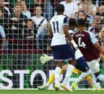 Ezri Konsa of Aston Villa scores the opening goal