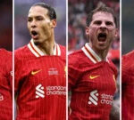 Mohamed Salah, Virgil van Dijk, Alexis Mac Allister and Ryan Gravenberch