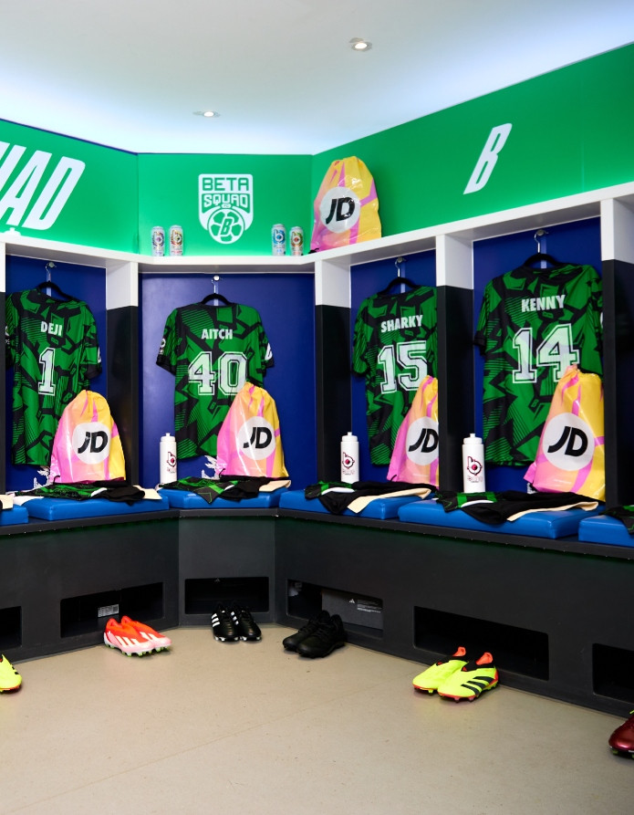 Beta Squad and AMP players in a promotional shot