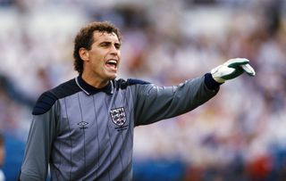 Peter Shilton in action for England against Portugal at the 1986 World Cup.
