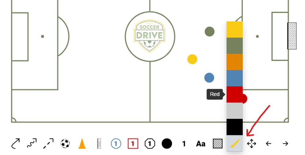 Paintbrush tool allows you to change the colors of objects and lines.