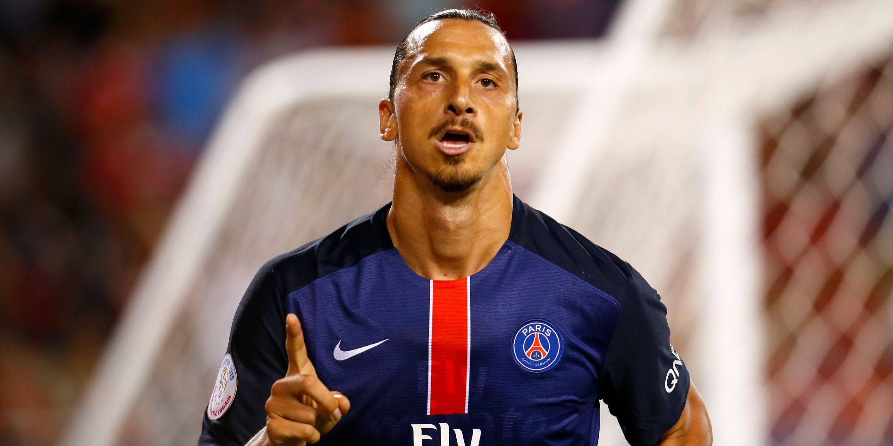 Zlatan Ibrahimovic celebrates