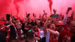 Liverpool fans celebrate