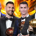 Lionel Messi celebrating a trophy