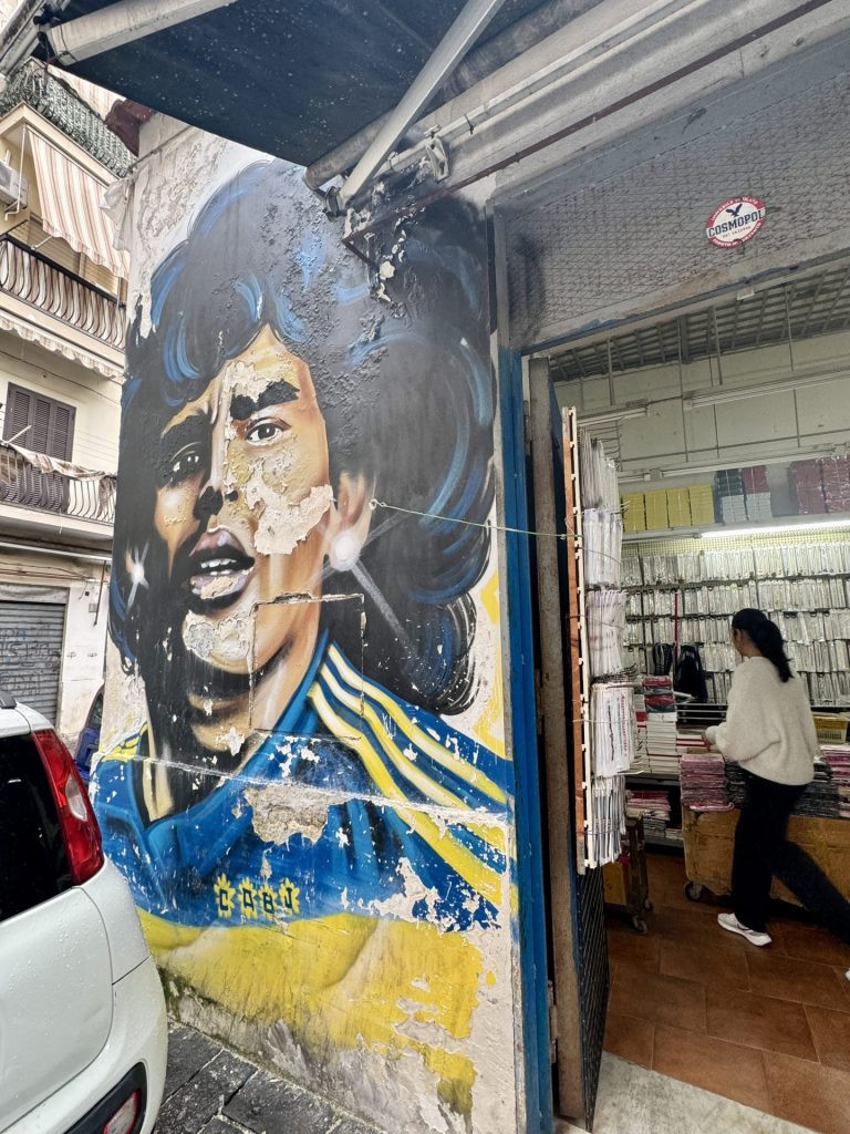 Naples street art dedicated to Napoli football
