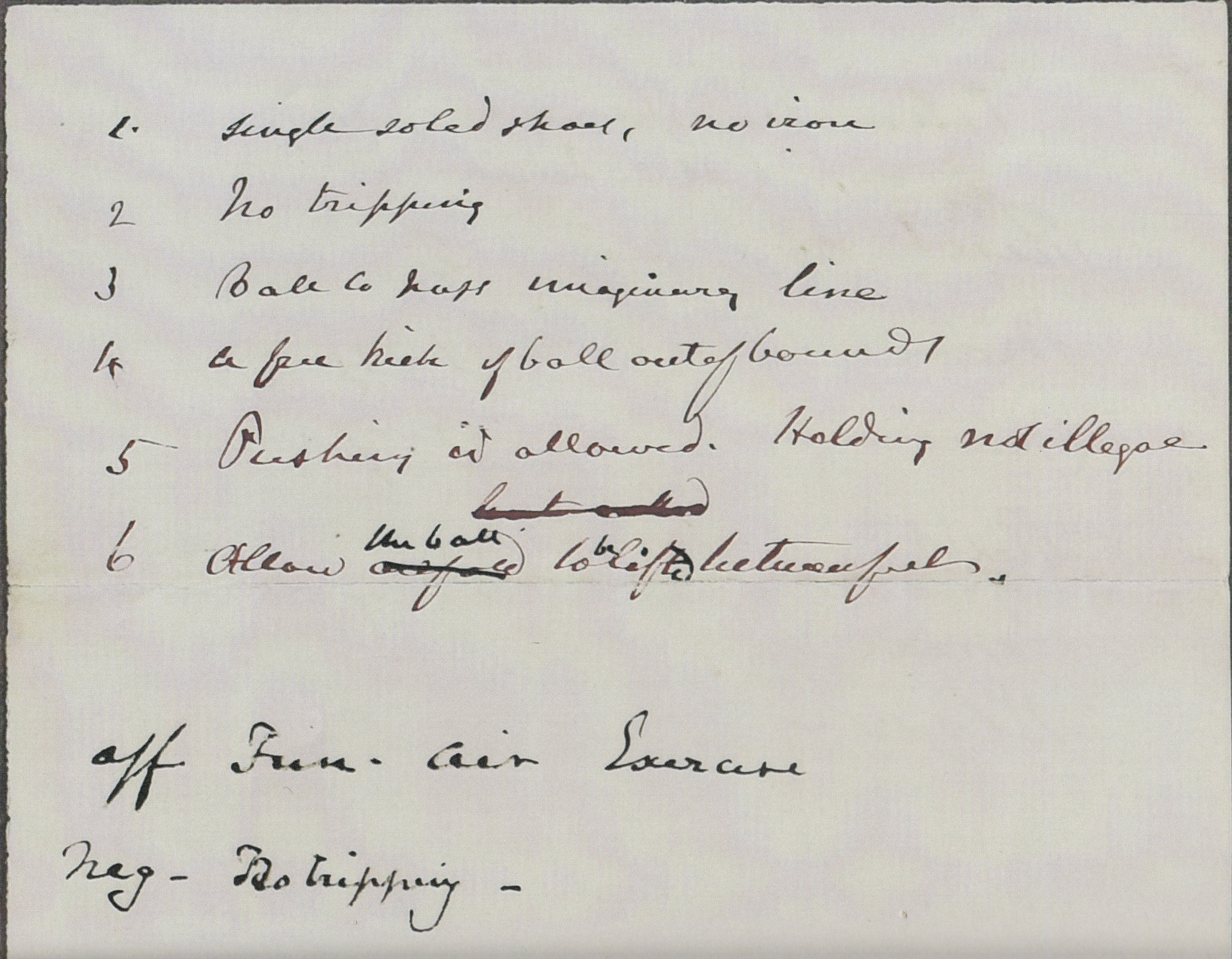 The world’s first known football rules - hand-written by John Hope, nine years after he founded the world’s first football club