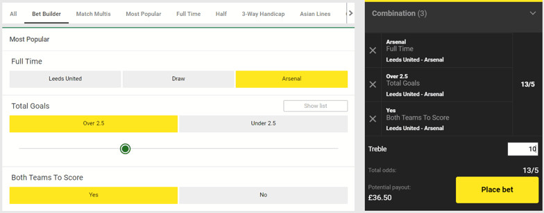 Football Bet Builder