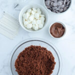 Ingredients displayed for making football cake pops