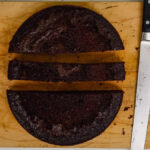 cake on board cut in thirds