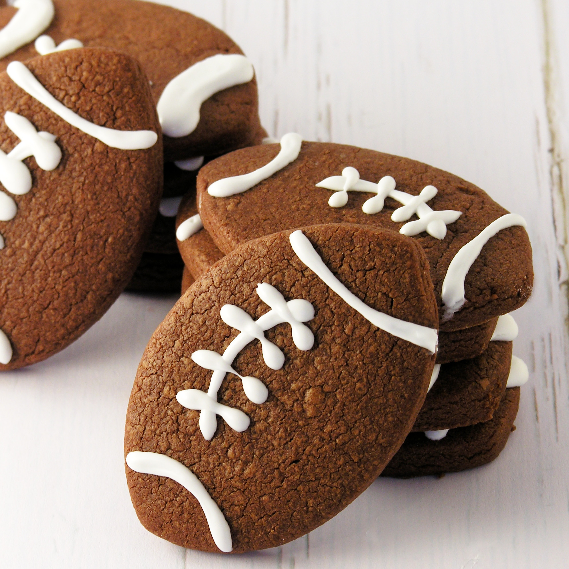 Football cookie cutter shapes from dough