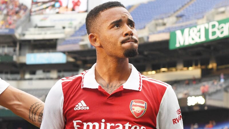 Gabriel Jesus in action for Arsenal, one of the highest paid Premier League players in 2024.