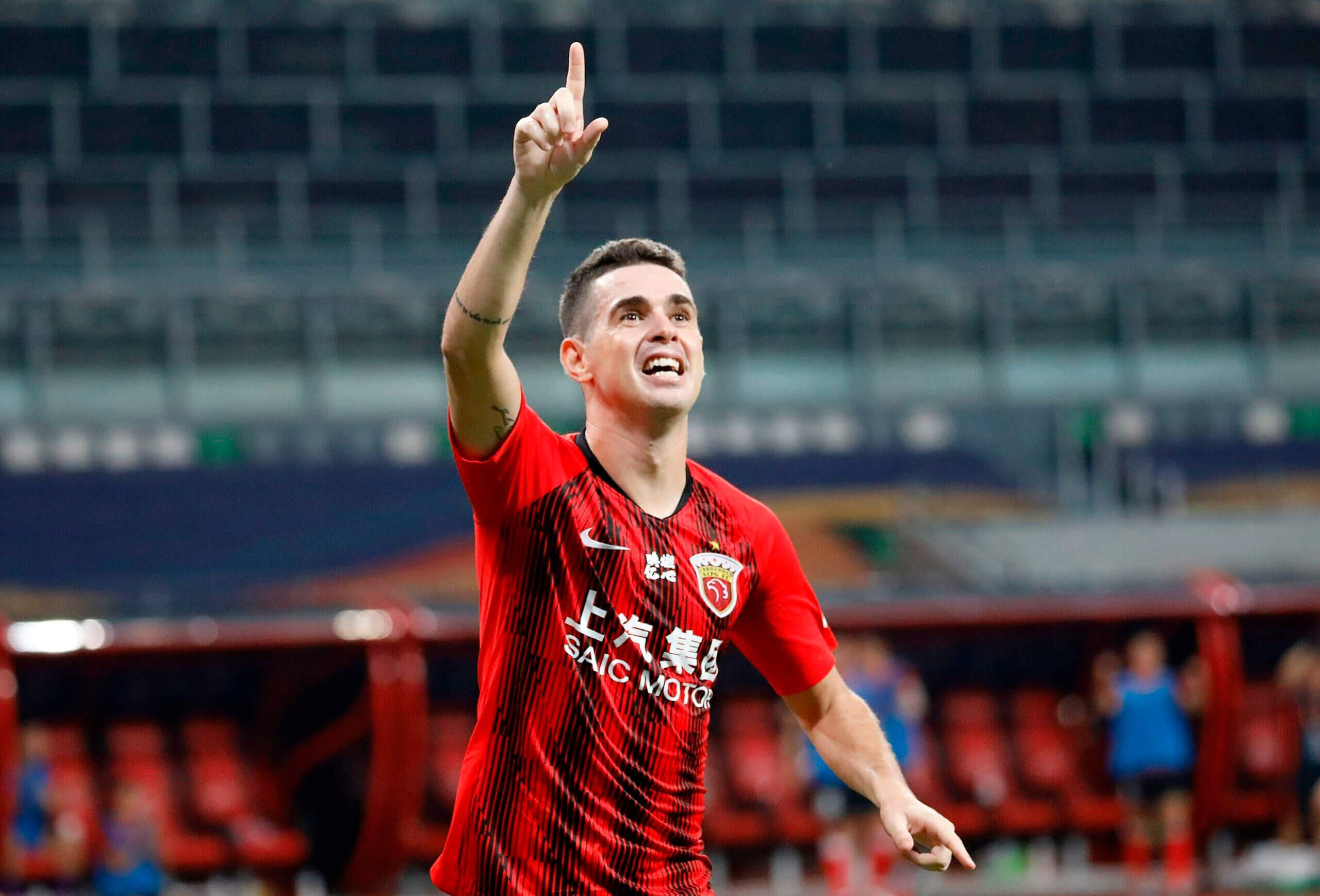 Oscar Celebrates a Goal for Shanghai SIPG