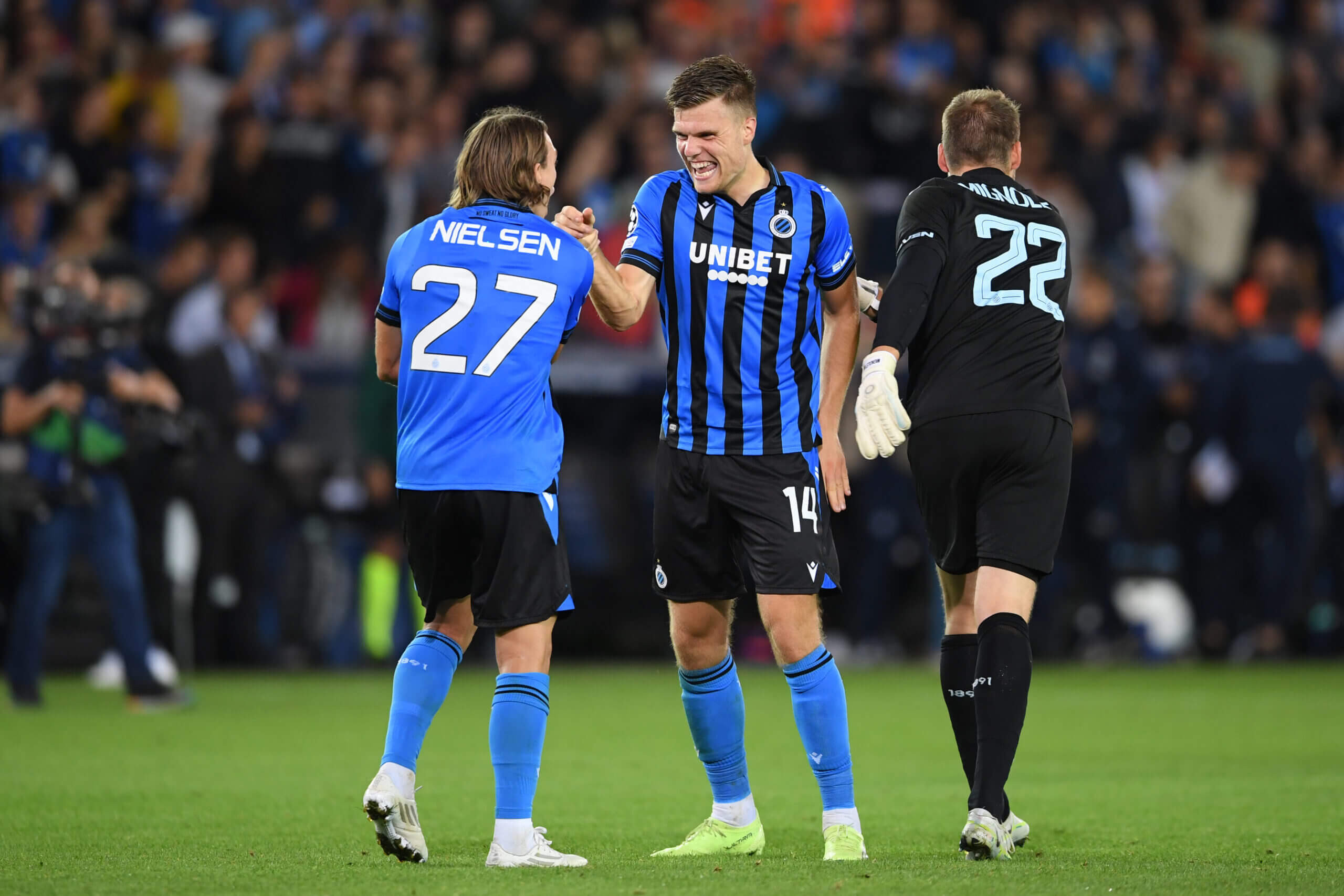 Bjorn Meijer (centre) signed for Brugge amid lots of interest from other clubs