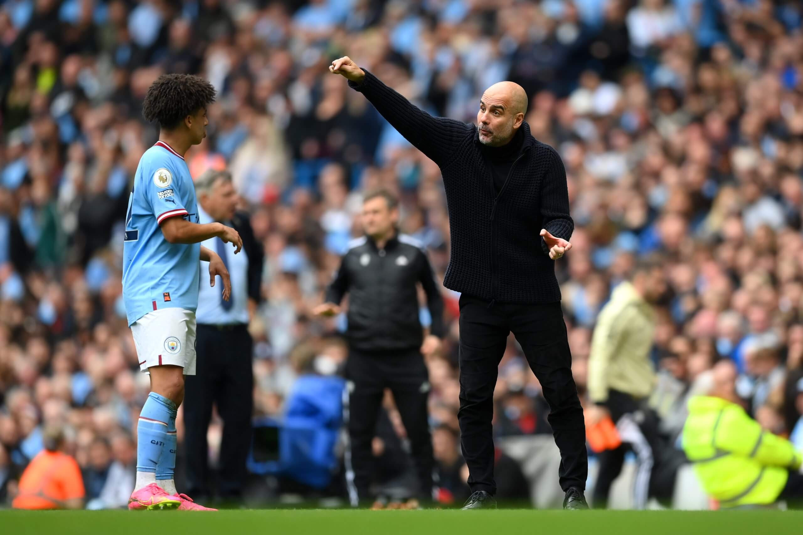 Rico Lewis, the 5ft 7in Manchester City player, and Pep Guardiola