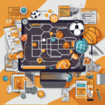 GG/NG betting sports concept with soccer ball, basketball, and American football