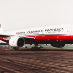 Arizona Cardinals Boeing 777 painted with team colors