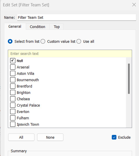 Creating a set for filtering teams by current season for EPLsite football