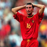Luc Nilis of Belgium reacts as his country are knocked out of Euro 2000, prompting the Belgian FA into a complete overhaul.