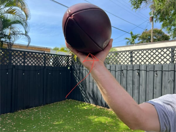Proper palm space for an effective football grip