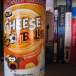 Display of Cheese Footballs on Store Shelves