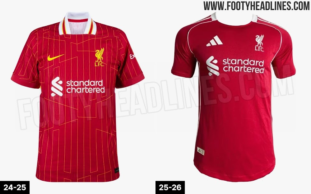 Liverpool 24-25 vs 25-26 Home Kit Comparison